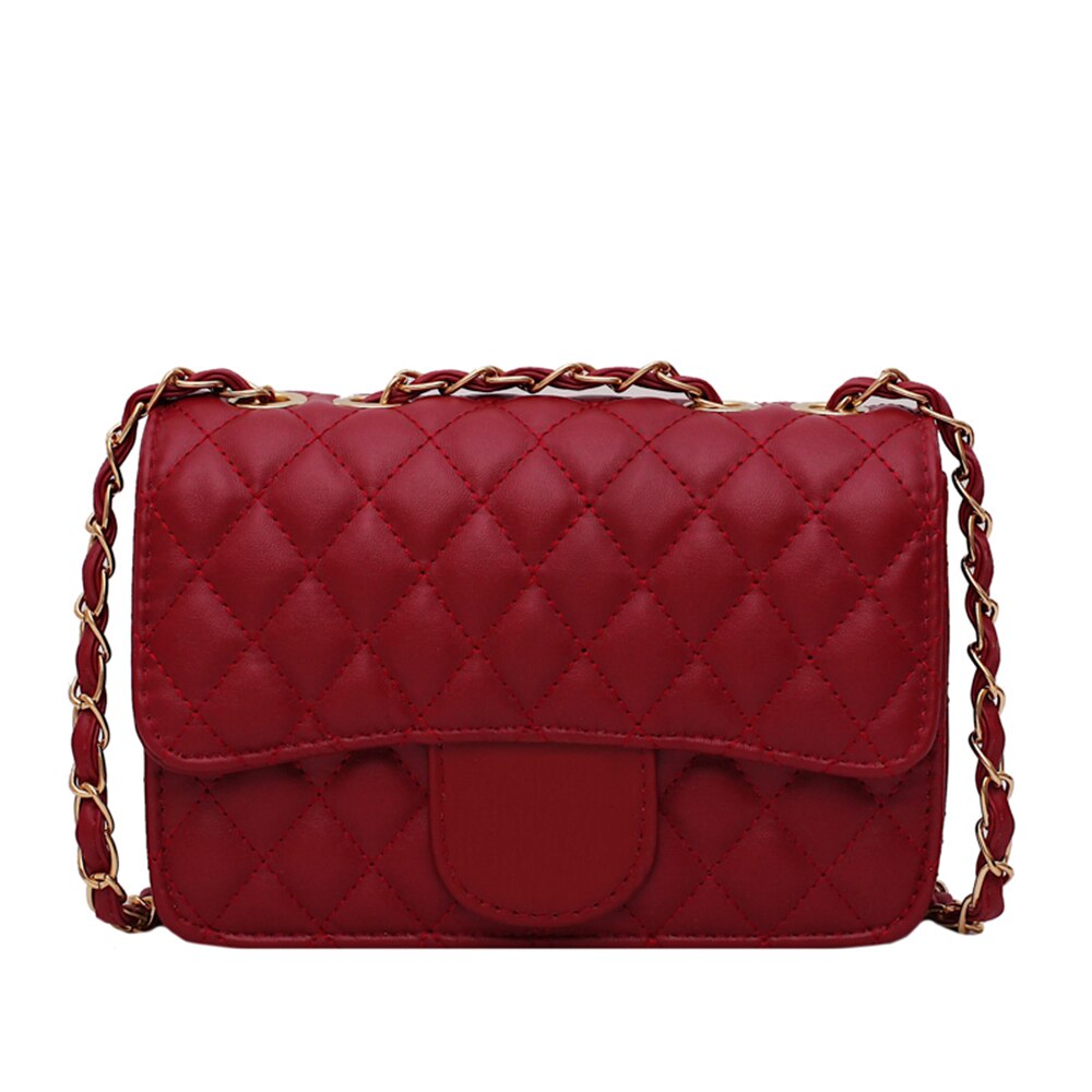 Bag female mini bag ins super fire shoulder messenger bag small fragrant rhombus chain bag: Red(GG)