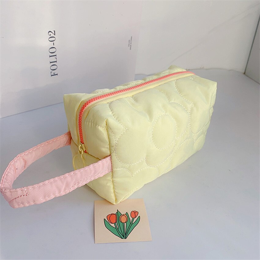 eins Neue Koreanische Stepp Kosmetik Taschen Frauen Große Kapazität Baumwolle machen-hoch Lagerung Tasche Schönheit fallen Für Mädchen: Gelb
