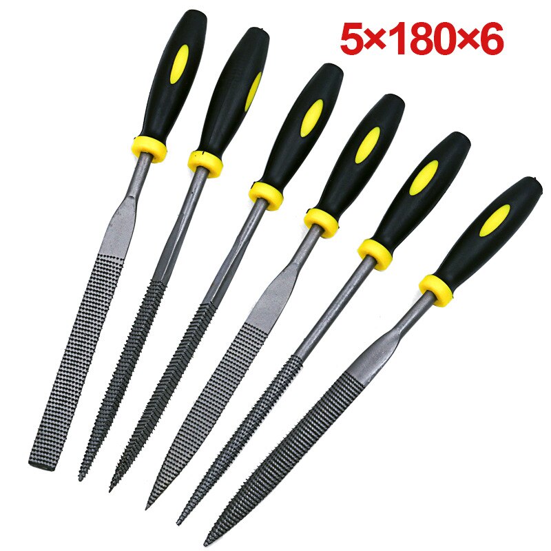 6Pcs Wood Rasp Assorted Files Set Carpentry Filing Tool Woodworking Metal Grinding Tool Rasp 5X180mm 4X160mm 3x140mm