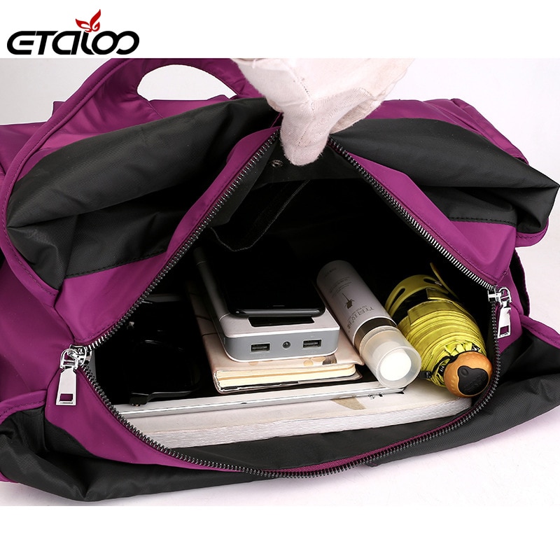 Bolso de mano informal para Mujer, bandolera mensajero, impermeable, de tela de nailon