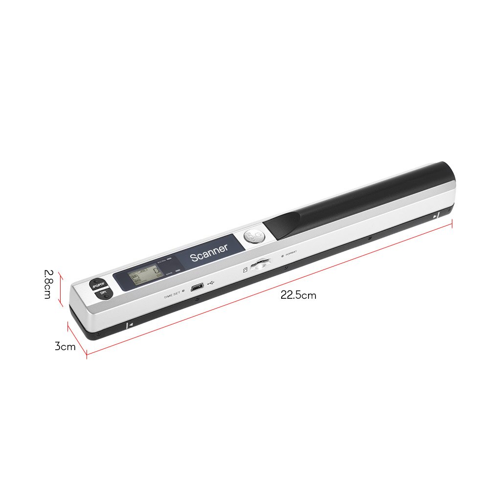 Portable Handheld Wand Wireless Scanner A4 Size 900DPI JPG/PDF Formate LCD Display with Protecting Bag for Business Document