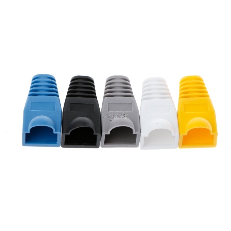 100Pcs/Lot Network Jack Plug RJ45 Connector Relief Boot Caps For Cat5 Cat6 Cable Whosale