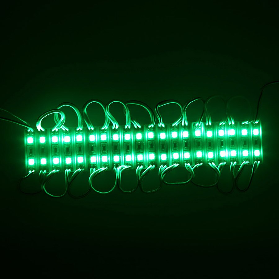 20 piezas-módulo de luz LED de tamaño pequeño, 2835 SMD, 2 LED DC12V, resistente al agua IP65, módulo de iluminación de fondo para tienda, lámparas de tira: Verde