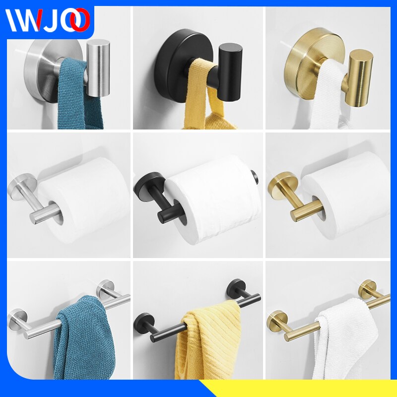 Ensemble porte serviette porte serviette inox support suspendu support mural porte-papier hygiénique noir salle de bain crochet pour serviettes porte manteau