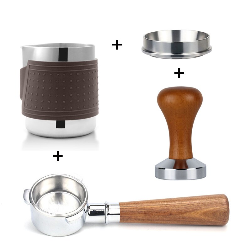 54mm Coffee Bottomless Portafilter for Breville 870/878/880 Filter Filter Coffee Tamper Espresso Coffee Sets: 54mm-c1wood-C