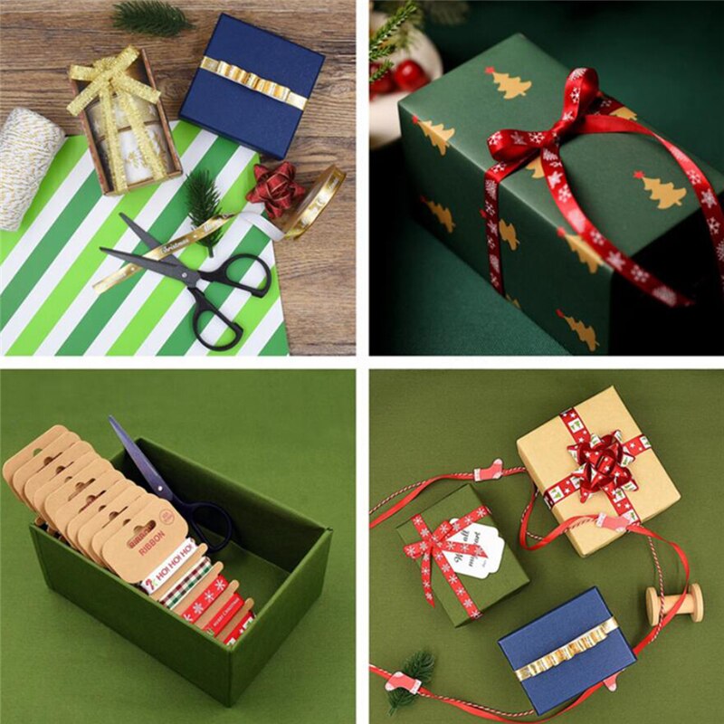 Diy Kleurendruk Met Feestelijke Kerst Lint En Feestelijke Party Kerst Geschenkverpakking Hanger Ornament Cadeaupapier Ambachten