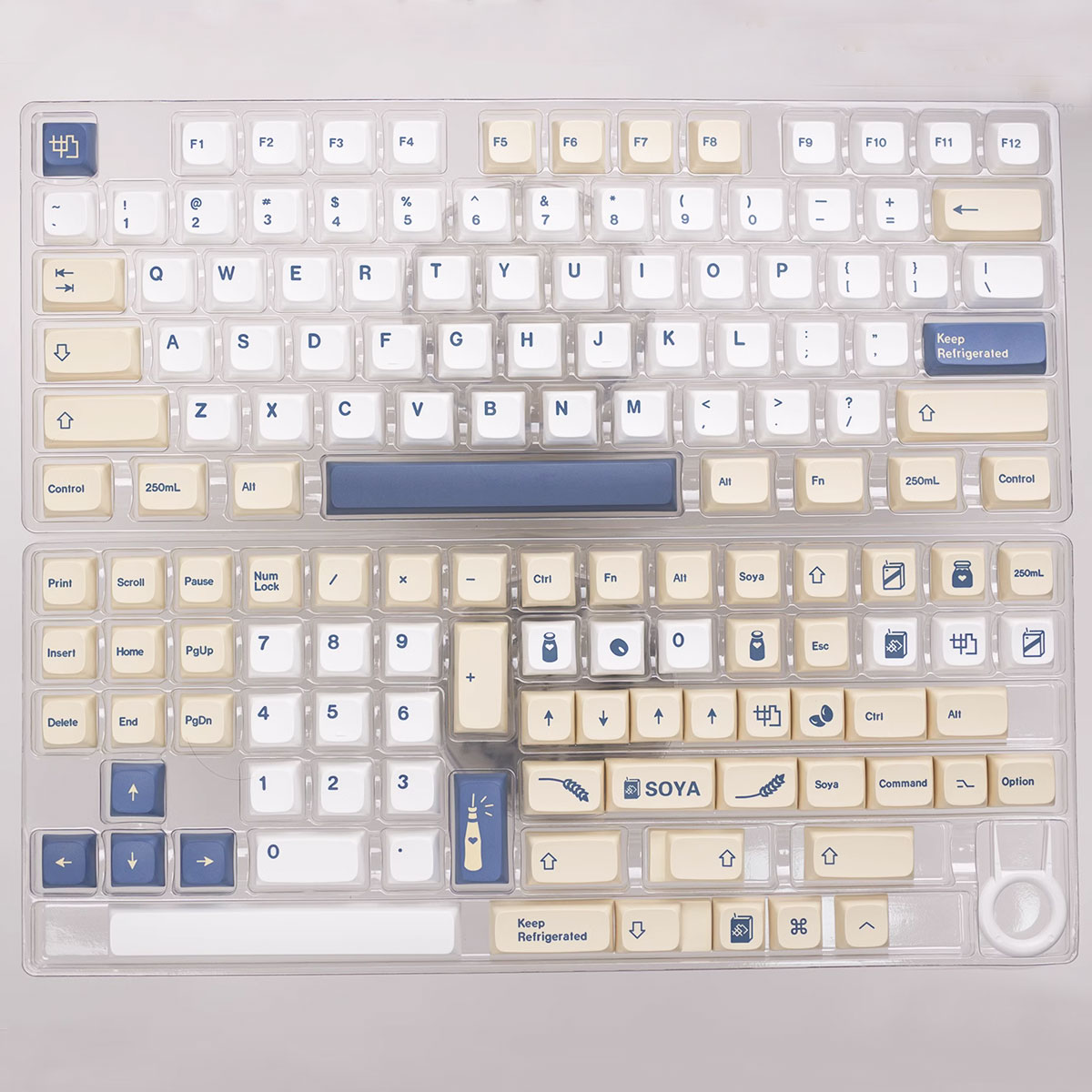 1 sæt xda gmk sojamælkstaster 144 taster pbt-tastatur med dye-sublimation til cherry gatrron mx-switche mekanisk tastatur xda-tastatur: Sort kontakt