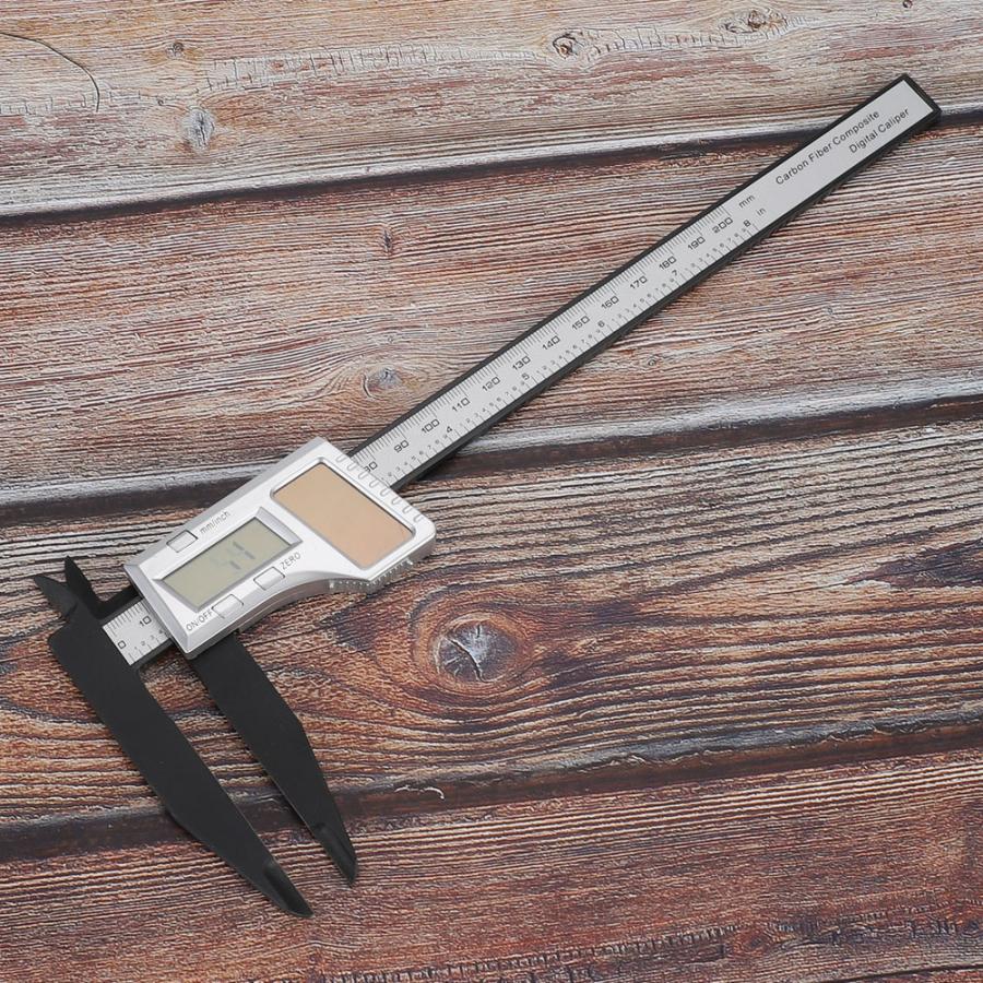 Digital Caliper Solar Power Carbon Fiber Ruler with 75mm Long Jaw Measuring Tool Electronic Caliper 200mm 0.1mm
