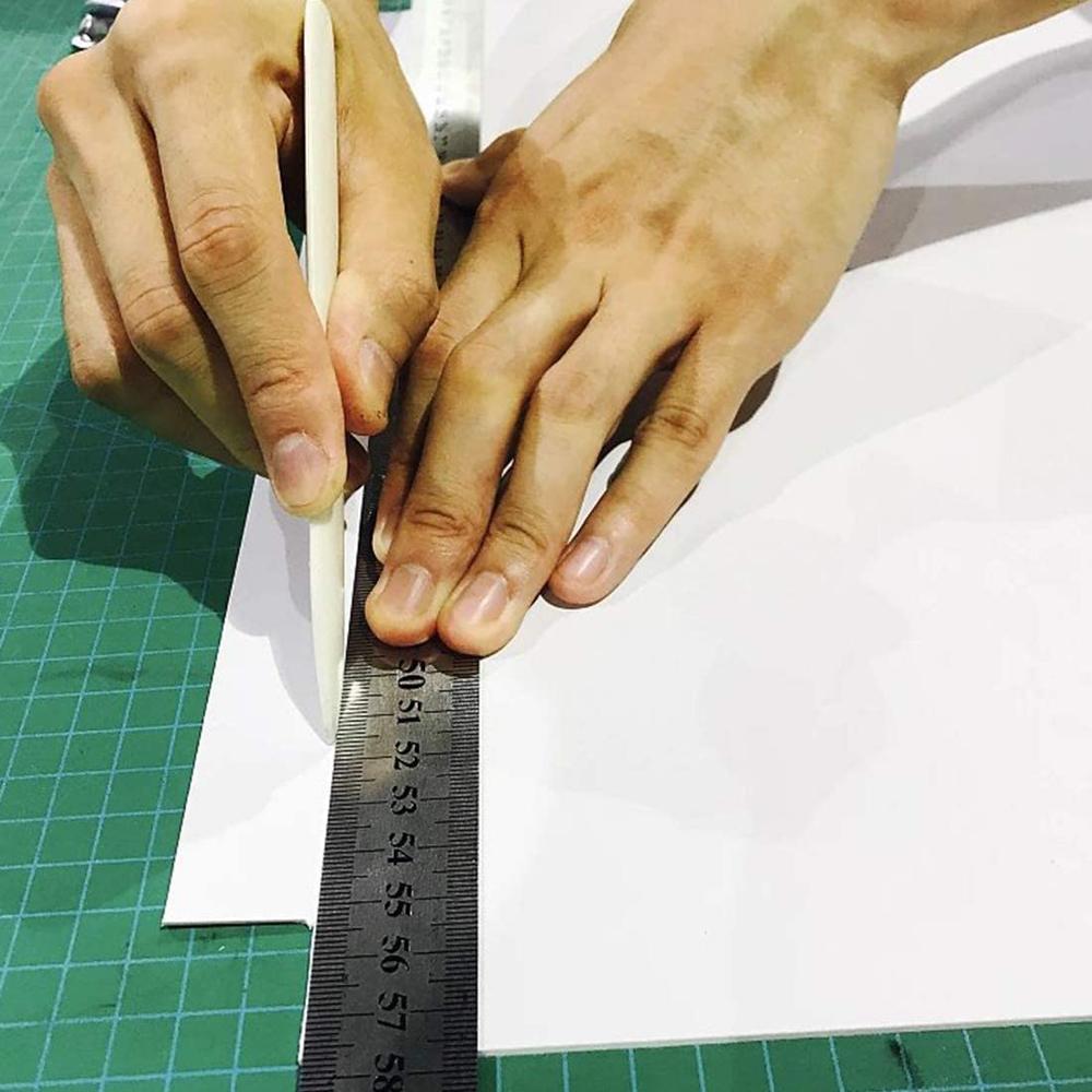 KAOBUY 3PCS Real Bone Folder Tool, Origami Paper Creaser Scoring Tool And Paper Crafting Supplies With Scrapbooking Scissors