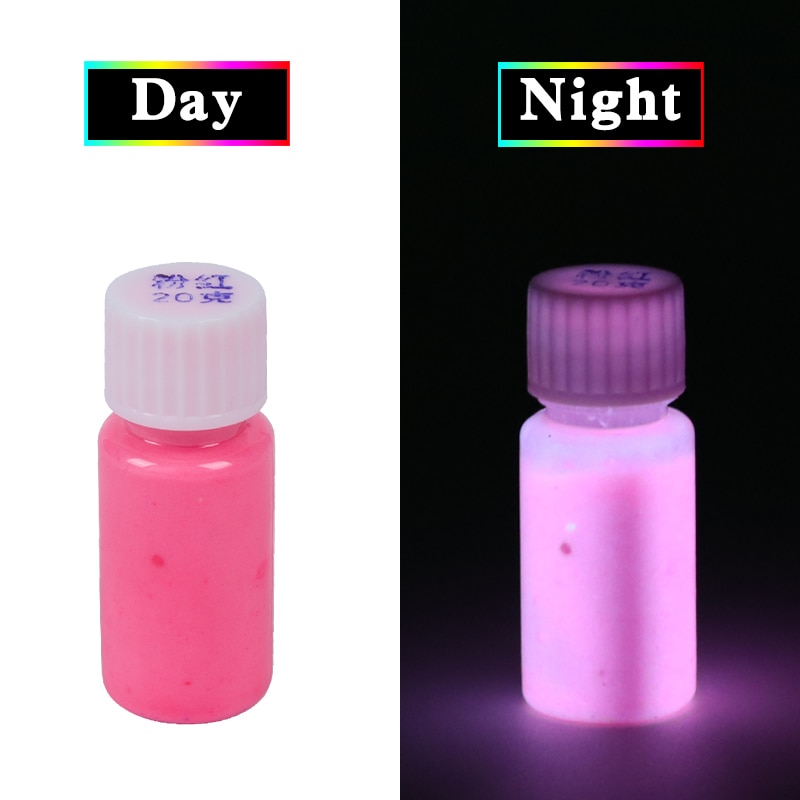 Glow In The Dark Fluorescerende Verf Voor Party Nail Decoratie Art Supplies 20G Roze Fosfor Pigment Acryl Lichtgevende Verf