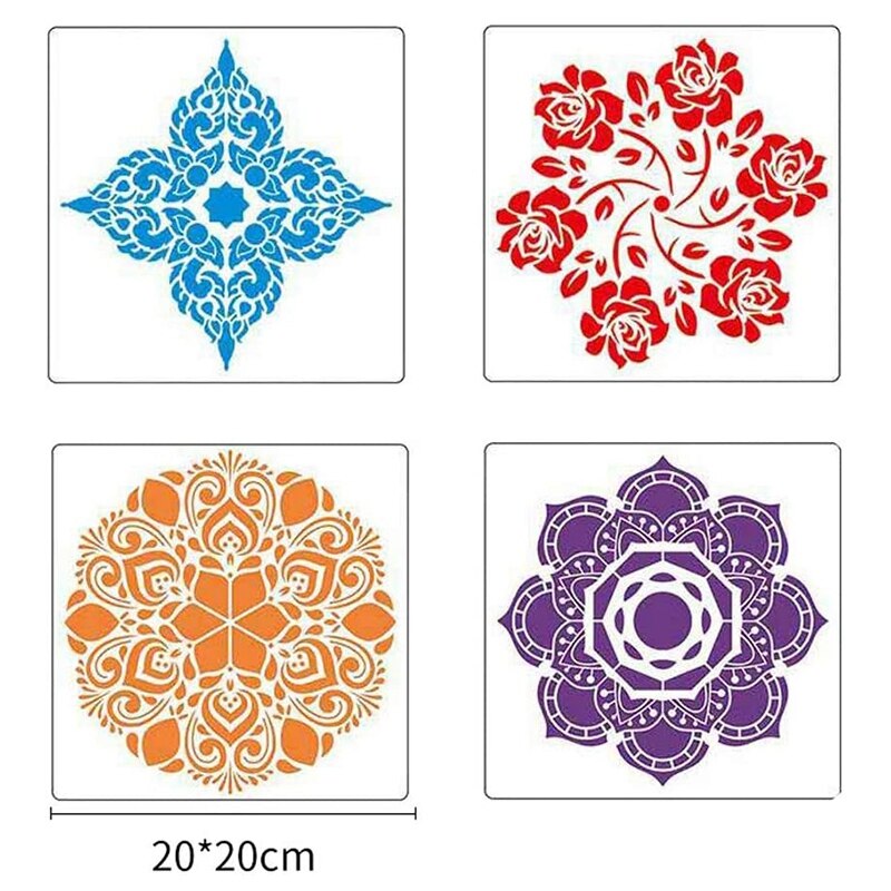 Juego de 20 piezas de herramientas de punteado de Mandala, Kit de plantillas de punteado de pintura de Mandala para pintura de arte en roca