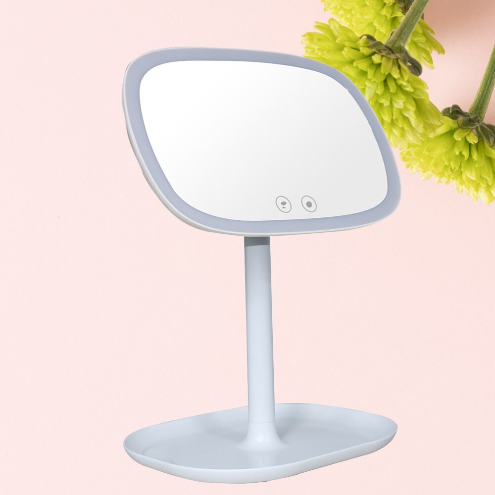 37 LED Lighted Desktop Makeup Mirror Touch Screen Vanity Mirror Rotatable at 360 Degree and Attached with Magnification Mirror