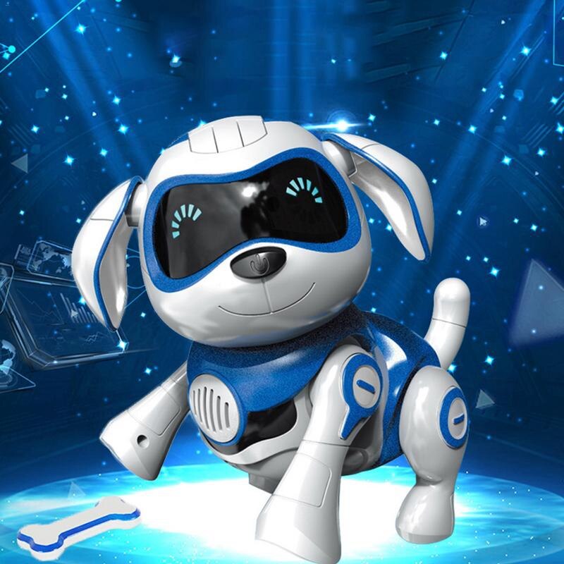 Juguetes electrónicos para mascotas de Perro Robot, Robot inalámbrico, Sensor inteligente para cachorros, caminará hablando, Robot remoto para perros, juguete para mascotas para niños, niños, niñas, P