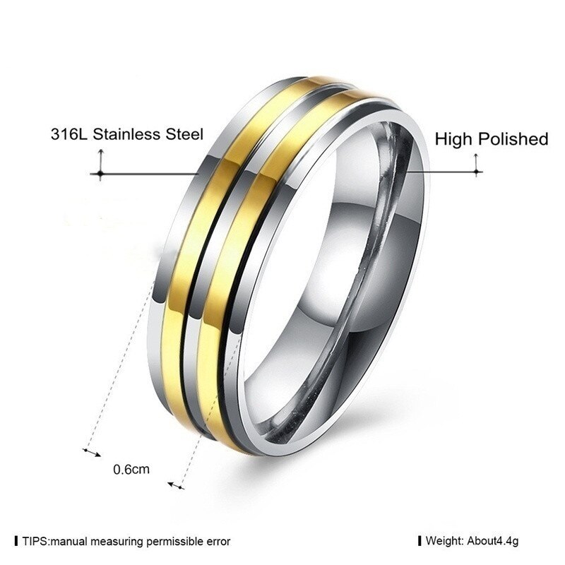 FDLK Heißen Neuen männer Titan Stahl Ring Engagement Hochzeit Schmuck für Liebhaber Schmuck