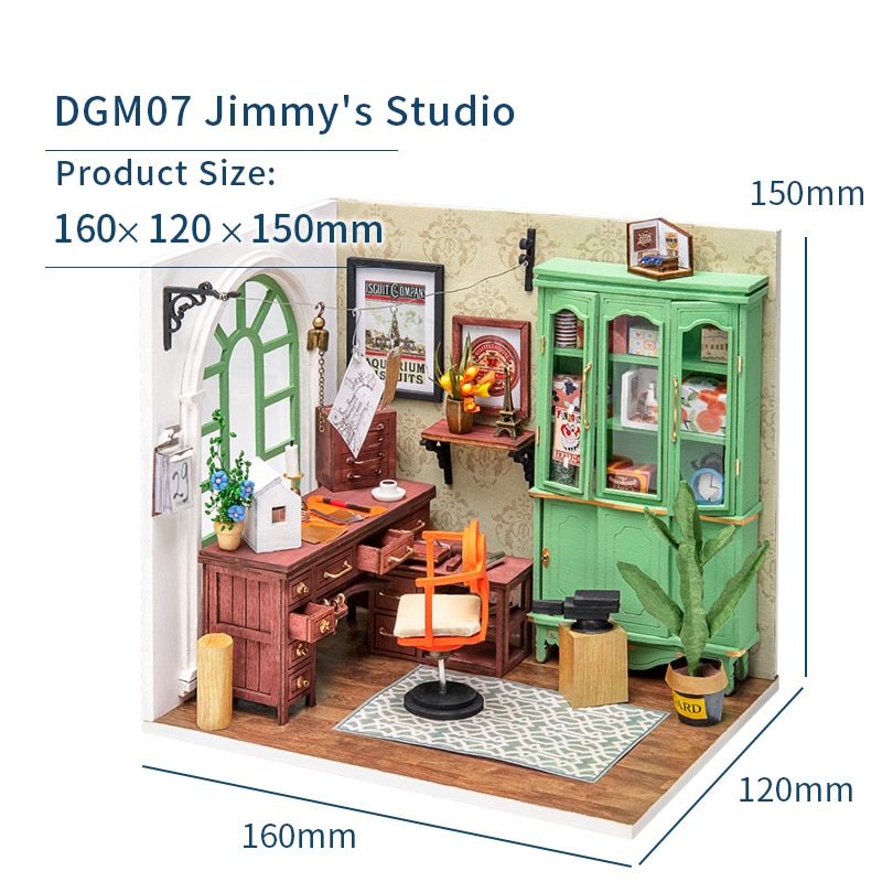 Robotime Rolife Diy Houten Poppenhuis Miniatuur DGM07 Jimmy 'S Studio