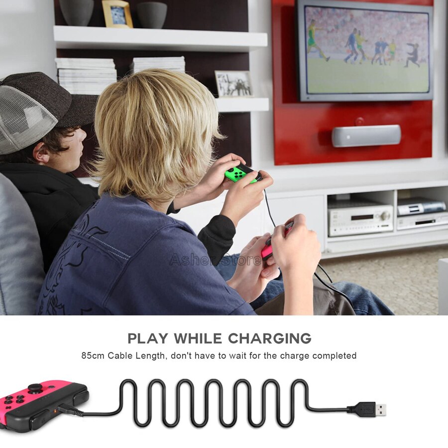 NintendoSwitch Mini chargeur de poignée de quai de charge avec rappel de batterie faible indicateur LED pour Nitendo Nintendo Switch Joy-Con