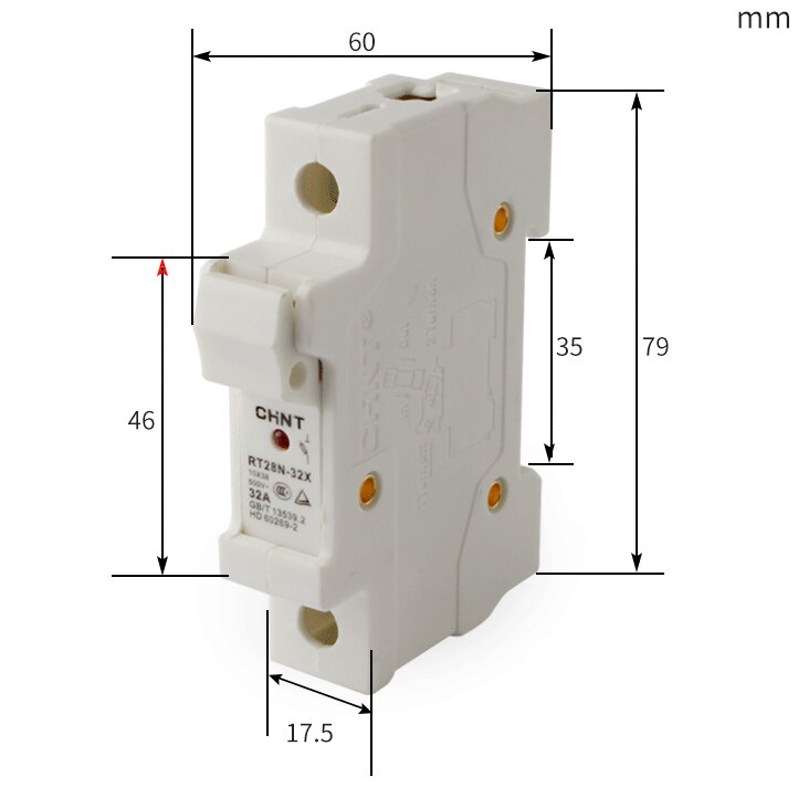 Chint  rt28n-32x ac 45-62hz 500v smeltesikring 1p 2p 3p let at udskifte sikring 2a 4a 6a 10a 16a 20a 25a 32a