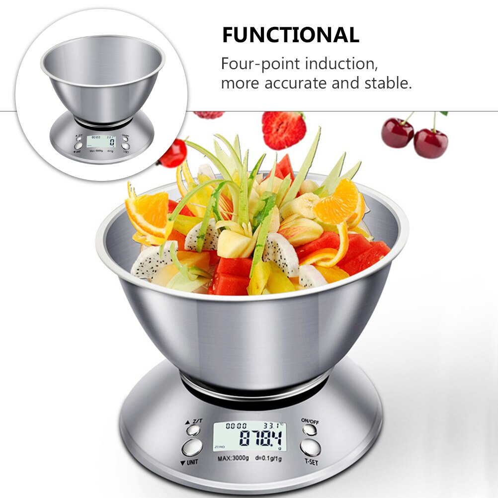 1pc Smart Stainless Steel Kitchen Scale Food Calculator Food Scale for Kitchen Weighing