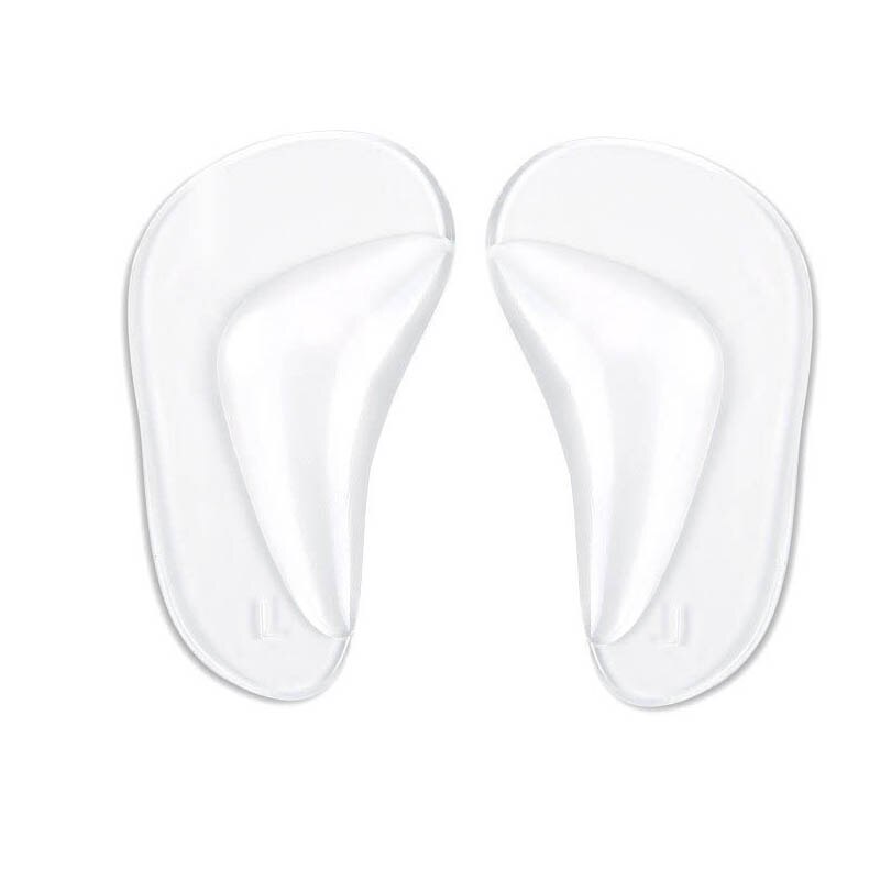 Foot's Arch Support Shoe Insole for Flat Feet Gel Arch Inserts Pad for Plantar Fasciitis Adhesive Arch Pad Relieve Foot Pressure: Transparent