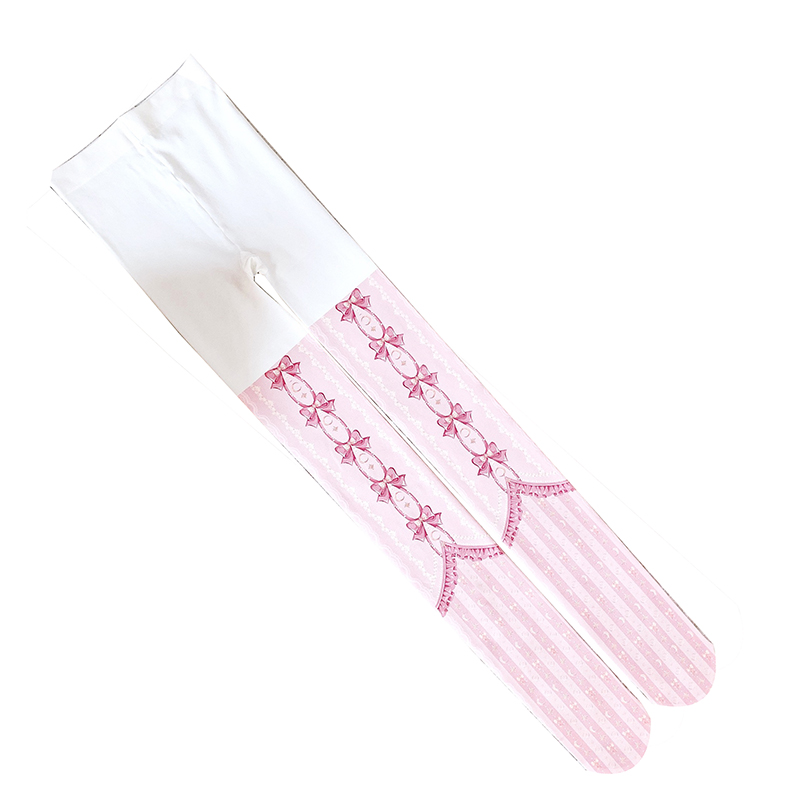 Lolita strumpor kvinnliga strumpbyxor sommar och höst 120d sammetstryck strumpor japansk söt lolita