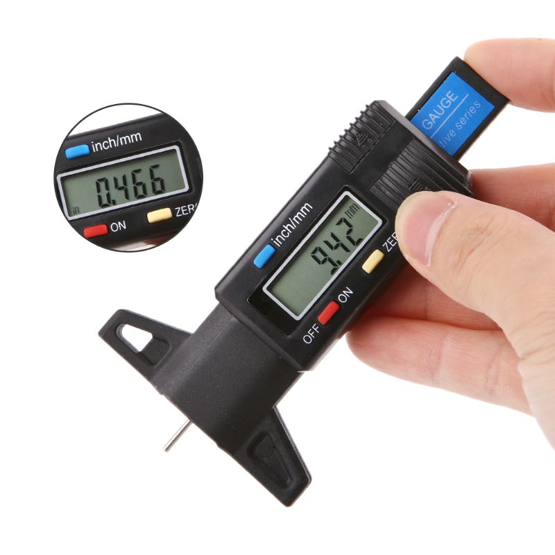 1pc Digital Car Tyre Tire Tread Depth Gauge LCD Display Depth Vernier Caliper 0-25mm