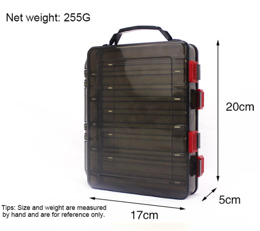 Double side 14 Compartments Fishing lure box Multifunctional Fishing Box Hooks Spoons Storage Boxes Lure Box Fishing Tackle: Small