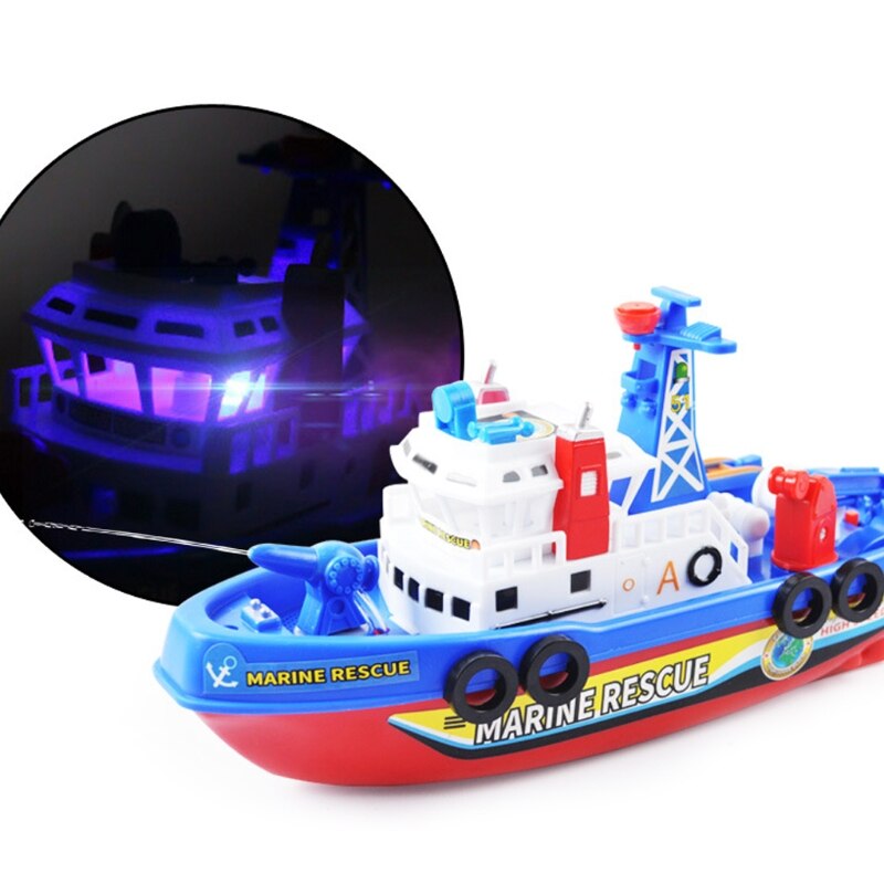Snelle Snelheid Muziek Licht Elektrische Marine Rescue Brandbestrijding Boot Speelgoed Voor Kids 203E