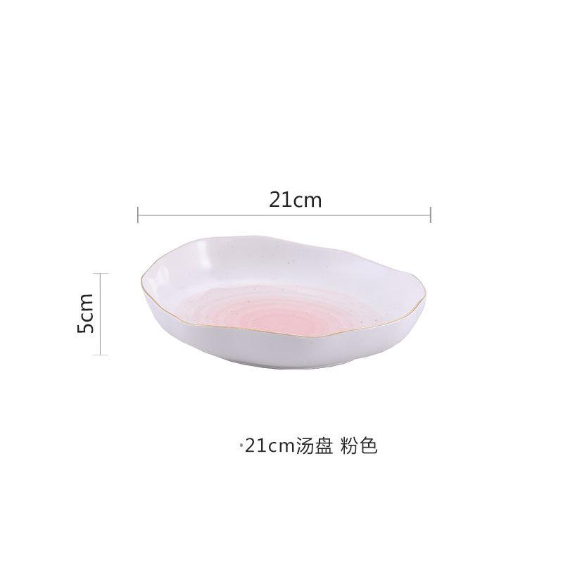 Marble Plates Ceramic Dinner Set Gold Inlay Porcelain Dessert Plate Steak Salad Snack Cake Plates Tableware Dinnerware Sets