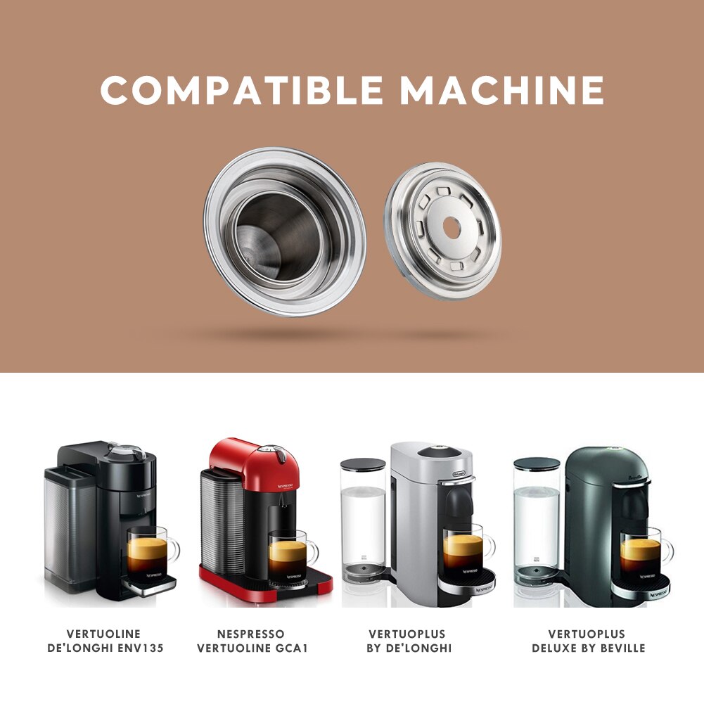 ICafilas Reusable Espresso Coffee Maker Adapter For Nespresso Convert Original Capsules to Vertuoline Capsules