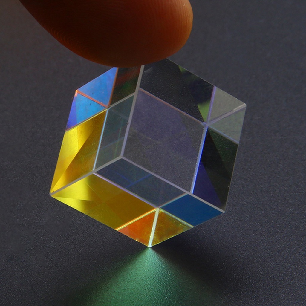 Cmy Op-Tic Pr-Ism Cubes-Optische Glazen Prisma, rgb Dispersie Zes-Zijdige Transparante Module Optische Glas Klasse Speelgoed Onderwijs Tool