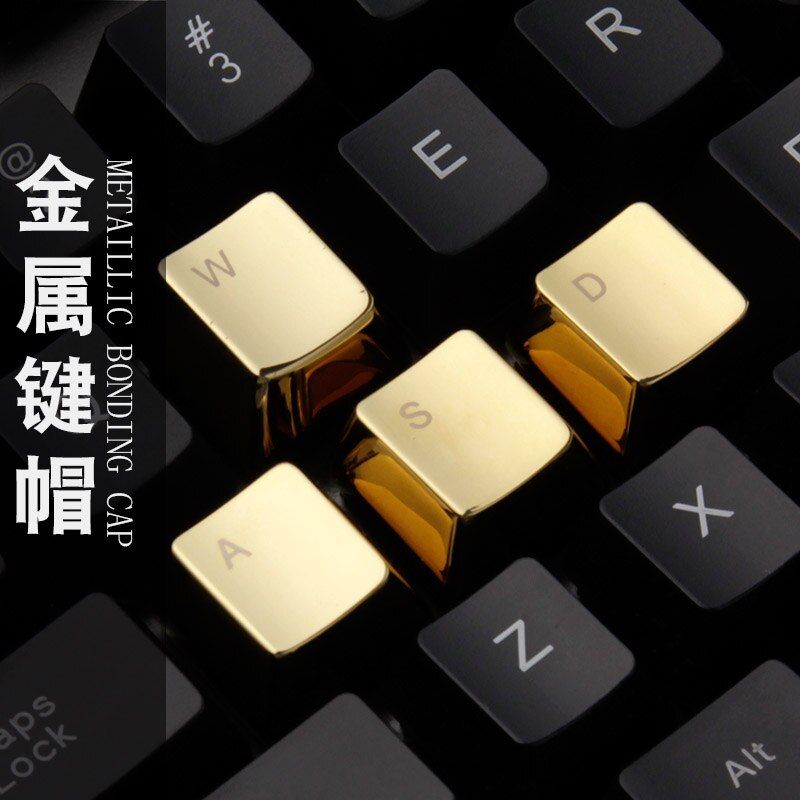 Silver Gold Color Mechanical Keyboard 37 Key Metal KeyCaps For Cherry MX Switch Keyboard Zinc Alloy Keycaps OEM Profile