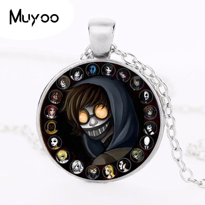 Accessory For Kids Creepypasta CREEPY PASTA TICCI TOBY Necklace Glass Bronze Pendant chain JEFF THE KILLER HZ1