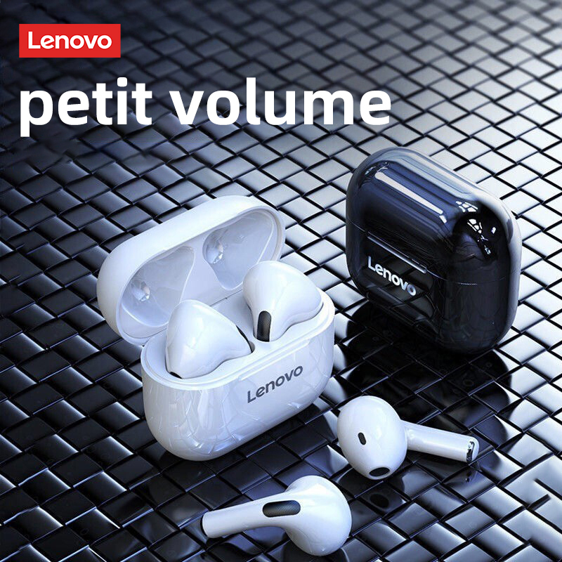 5pz Lenovo LP40 Auricolari Bluetooth Auricolare senza fili Doppia riduzione del rumore stereo basso tocco controllo pausa lungo 230mAh Xiaomi