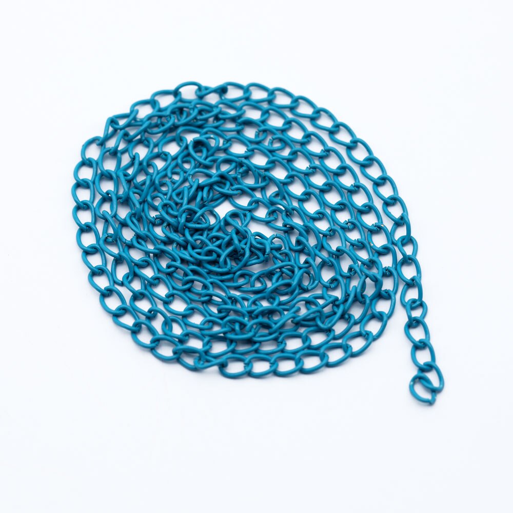 2 m/lot łańcuszki metalowe kolorowe łączenie łańcucha połączenie łańcucha rozszerzenie łańcucha dla DIY komponenty do wyrobu biżuterii styl boho: blue