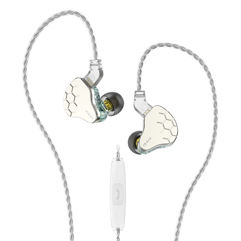 Kbear lark 1dd + 1ba motorista híbrido metal no ouvido fone de ouvido alta fidelidade graves fones com cancelamento de ruído com cabo 4n kbear ks2 kb04: Green with mic