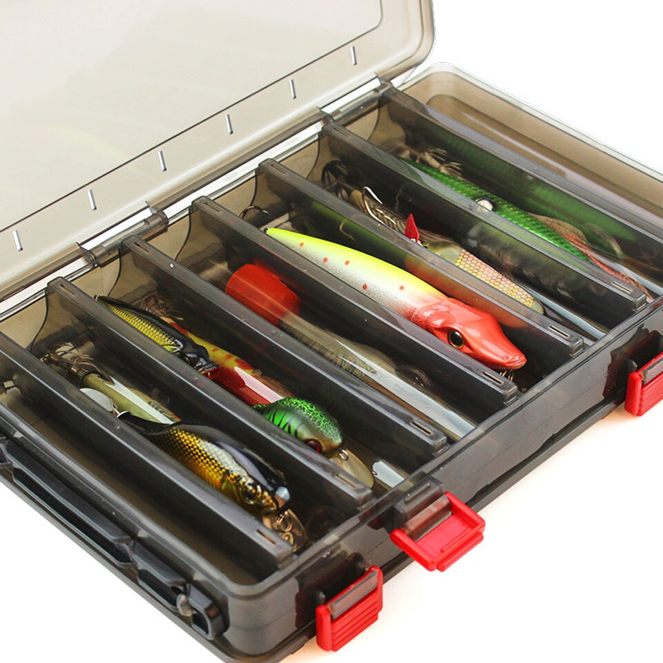 Double side 14 Compartments Fishing lure box Multifunctional Fishing Box Hooks Spoons Storage Boxes Lure Box Fishing Tackle