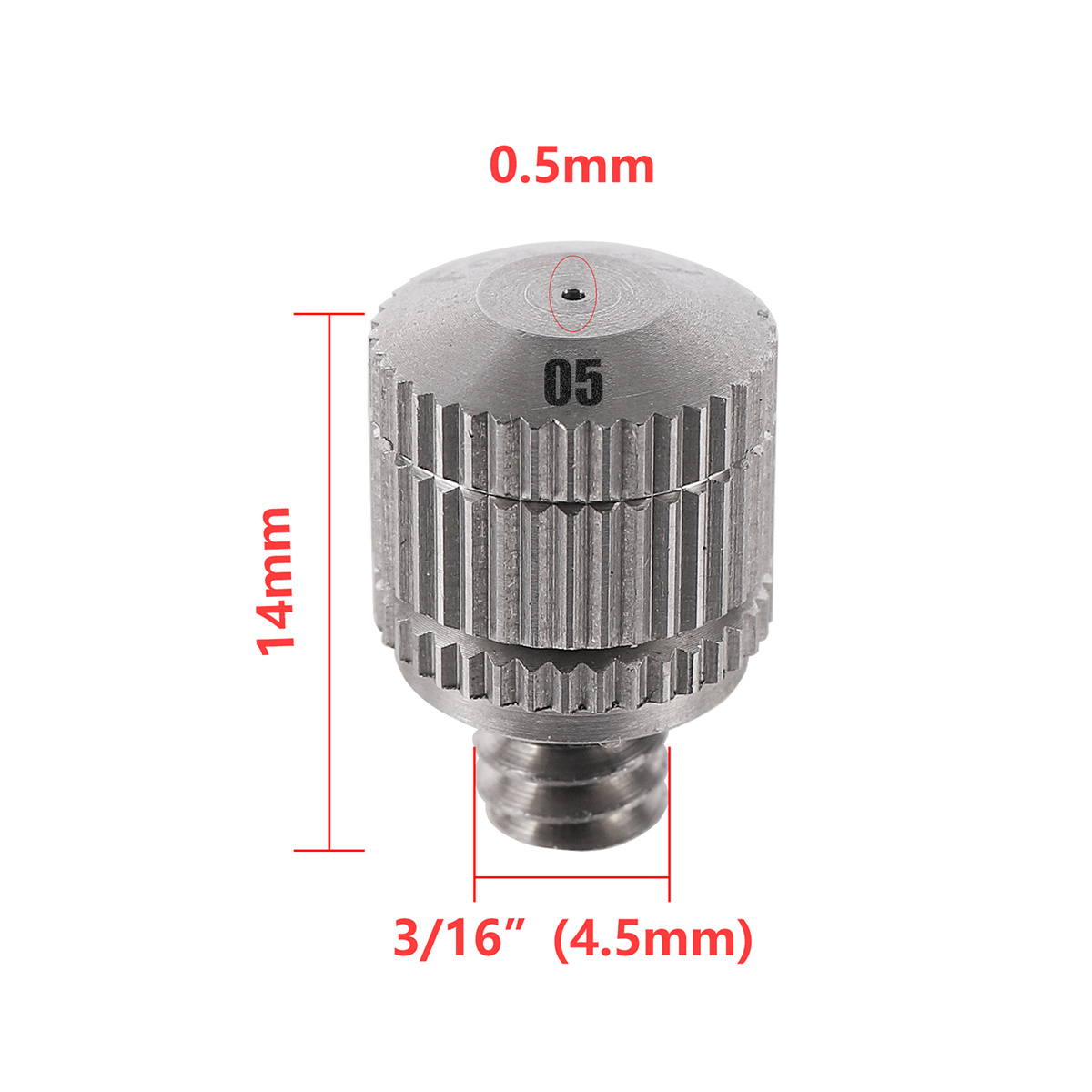 Buse de brumisation basse pression 3/4/5 sites, arroseur de refroidissement par atomisation 0.3/0.4/0.5/0.6mm, pulvérisateur de refroidissement par brumisation pour l'irrigation du jardin: Rouge