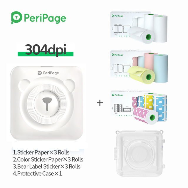 304dpi PeriPage A6 Etikett Drucker hoch Definition Druck Thermische Mini Drucker 2 &quot;Foto Rechnung Drucker für Android und iPhone