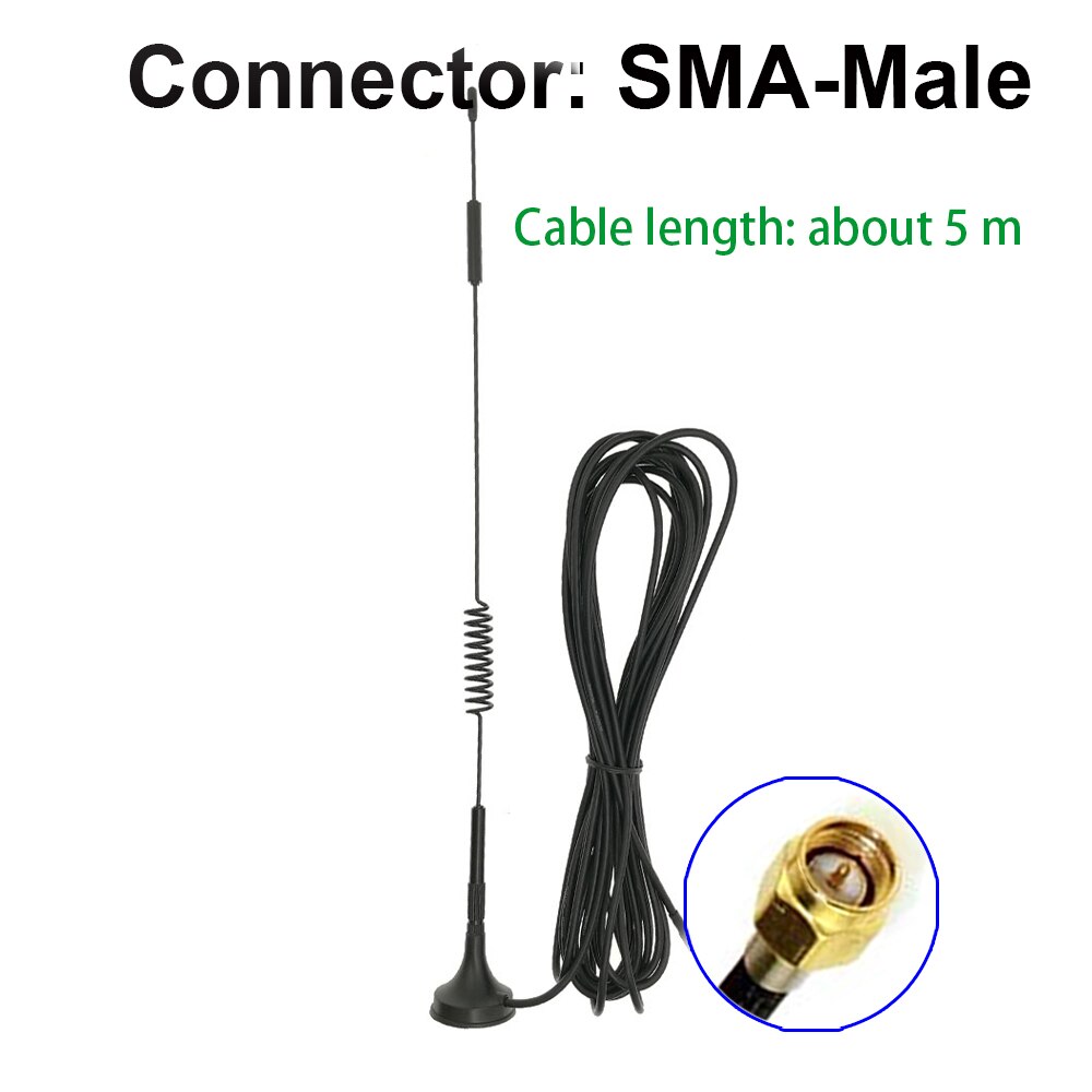 700-2700MHz 12dBi 2G 3G 4G LTE antenne magnétique TS9 connecteur SMA mâle GSM routeur externe antenne: SMA-Male-5M-cable