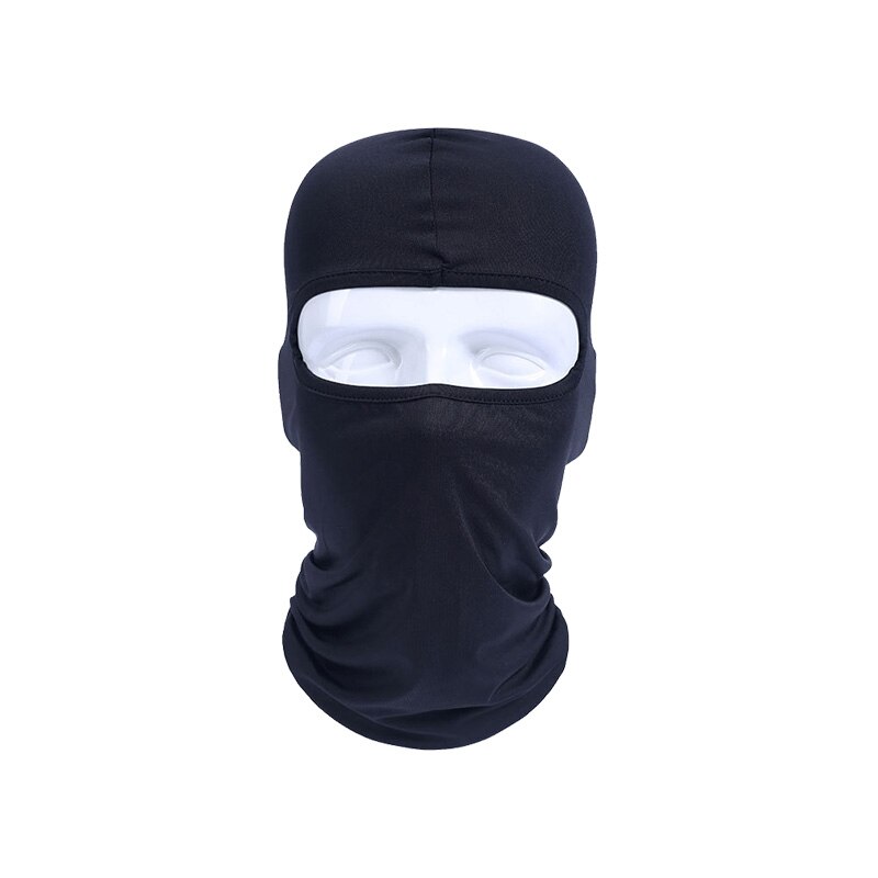 1 stk lycra motorcykel fuld ansigtsmaske mænd kvinder wargame cykling ski snowboard vindhætte vinter varm hals sort cykel udendørs sport: Sort