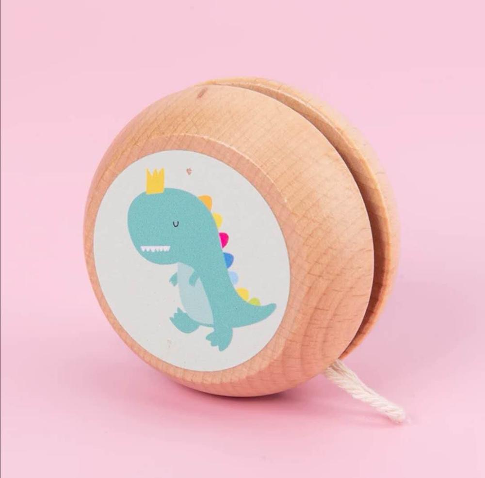 Cute Animal Prints Wooden Yoyo Toys: Dinosaur
