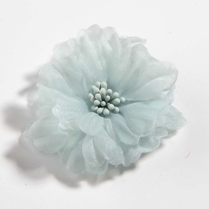 60PCS 5CM 2" Beauty Chiffon Artificial Hair Flowers Blossom With Matches For Bouquet Wedding Party Craft Home DIY Decoration: Mint