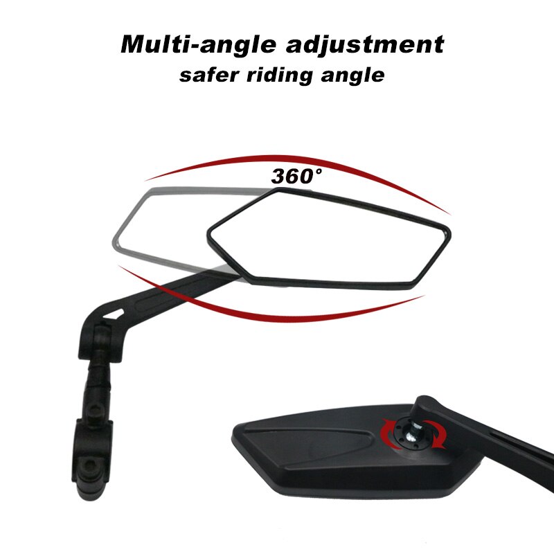 Bicycle Rear View Mirror Glass Wide Range Of Visibility Reflector Outdoor Mountain Bike Electric Car Safety Adjustable Mirrors