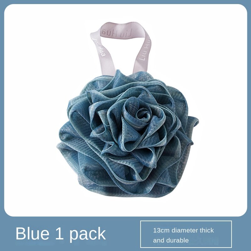 Spugna a rete bicolore grande palla da doccia palla di spugna a rete non sparsa di fascia alta ragazza carina bagno schiumogeno forniture da bagno super morbide: blu