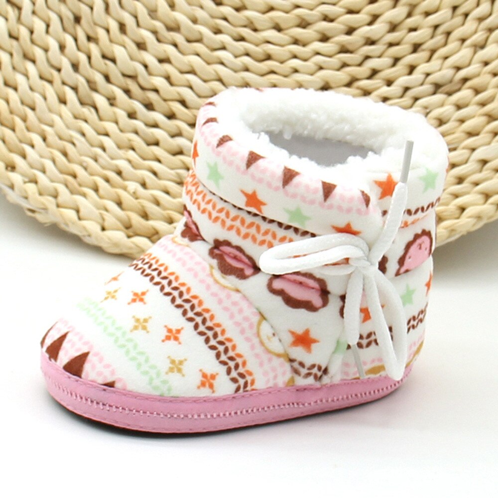 Baby Girl Shoes Newborn Print Boots Soft Sole Boots Prewalker Warm Shoes Infant Casual Baby Shoes for Baby 18Jul31