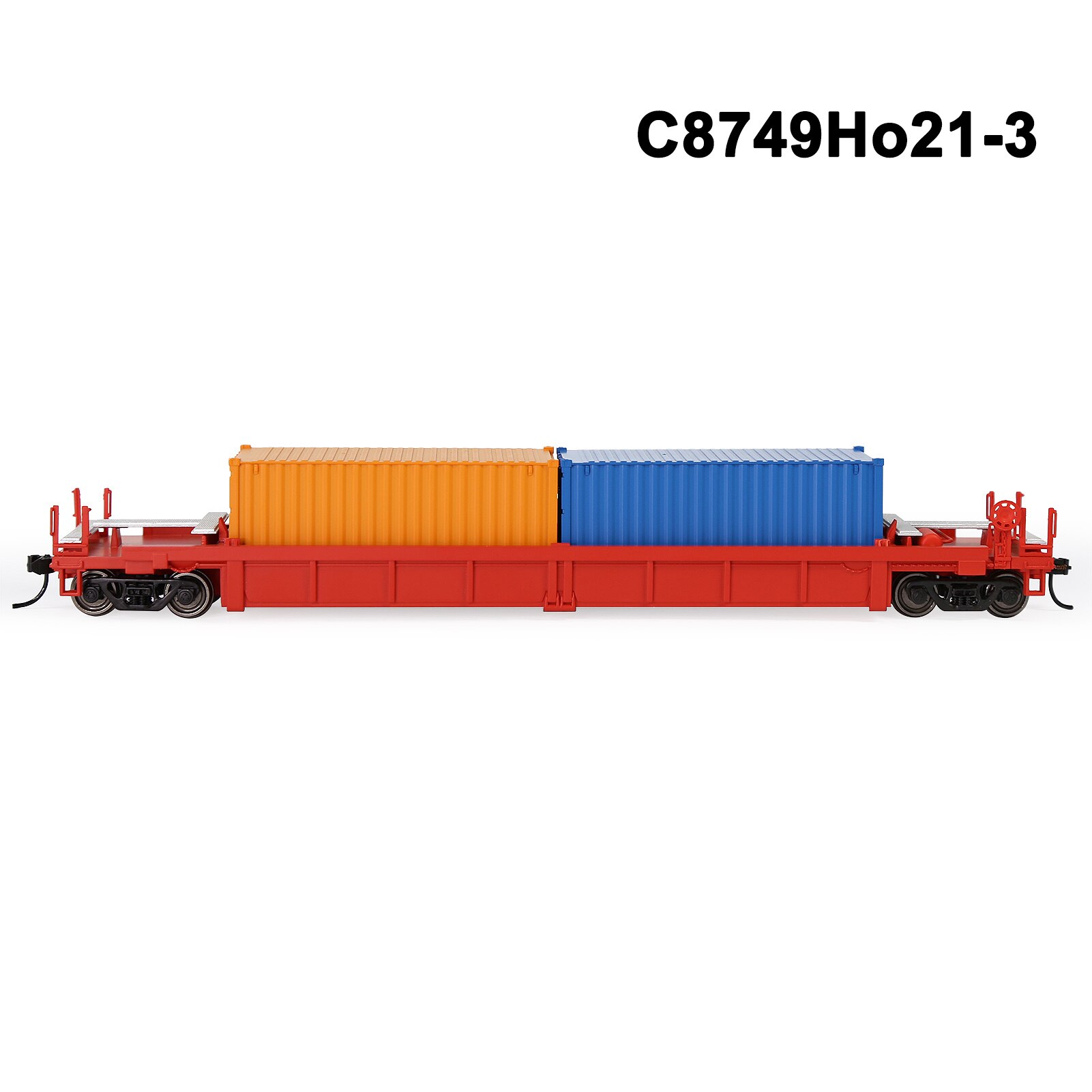 1 Set HO Scale 1:87 Well Car with 40' 20' Container Model Railway Wagons Model Train Freight Car C8749: C8749Ho21-3