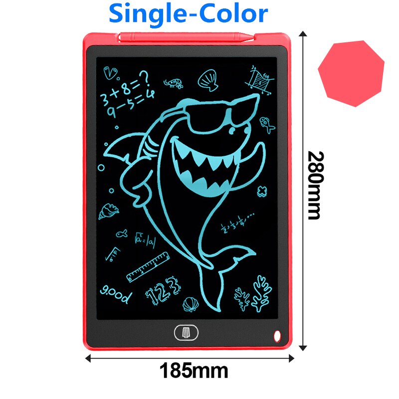 12 inch Graphic tablet Lcd Drawing Tablet To Draw Digital Drawing Board Smart Writing Tablet Electronic Blackboard For Children: Red Single Color