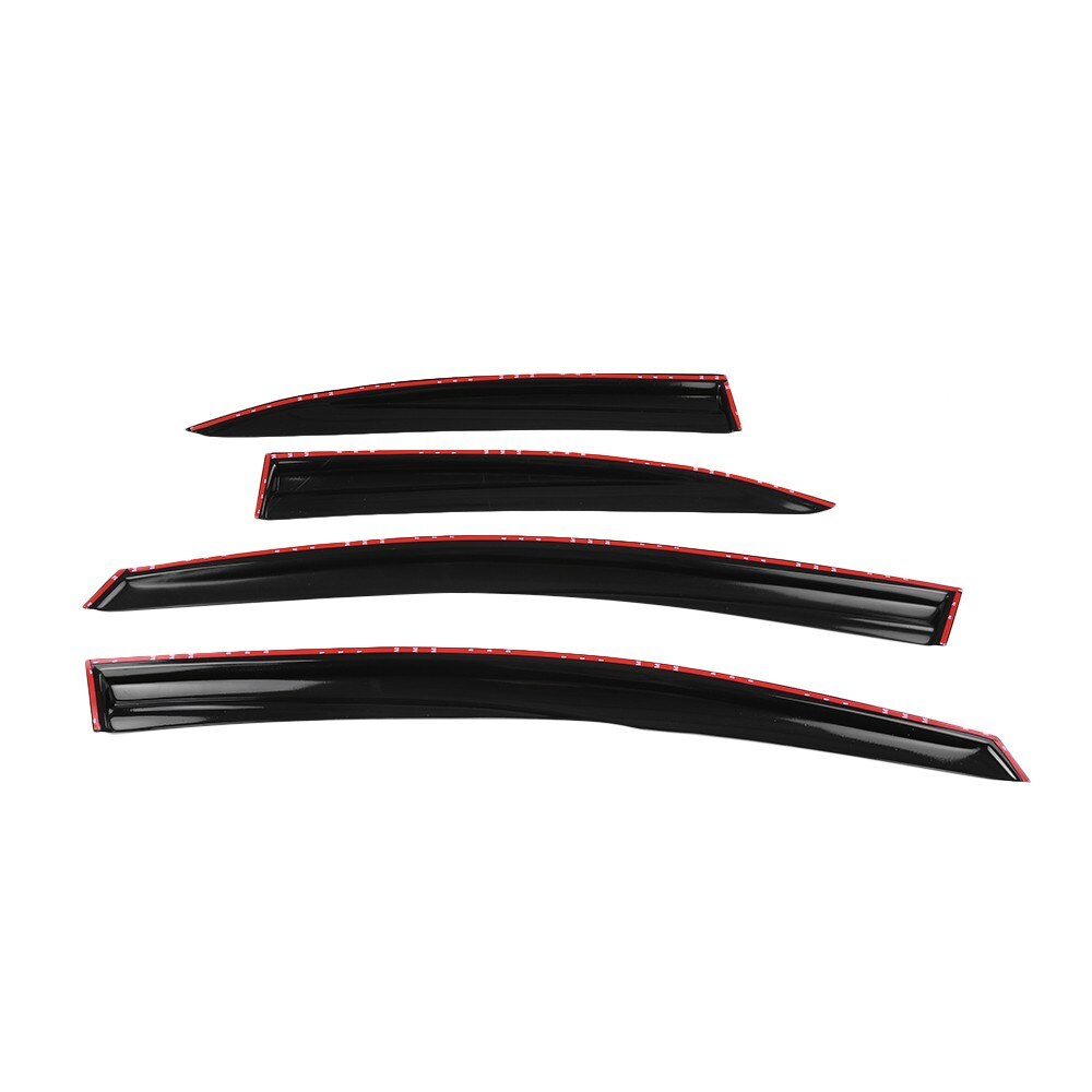 4PCS Black Window Visor Rain Guard Vent Sun Shade Deflector Car Protection