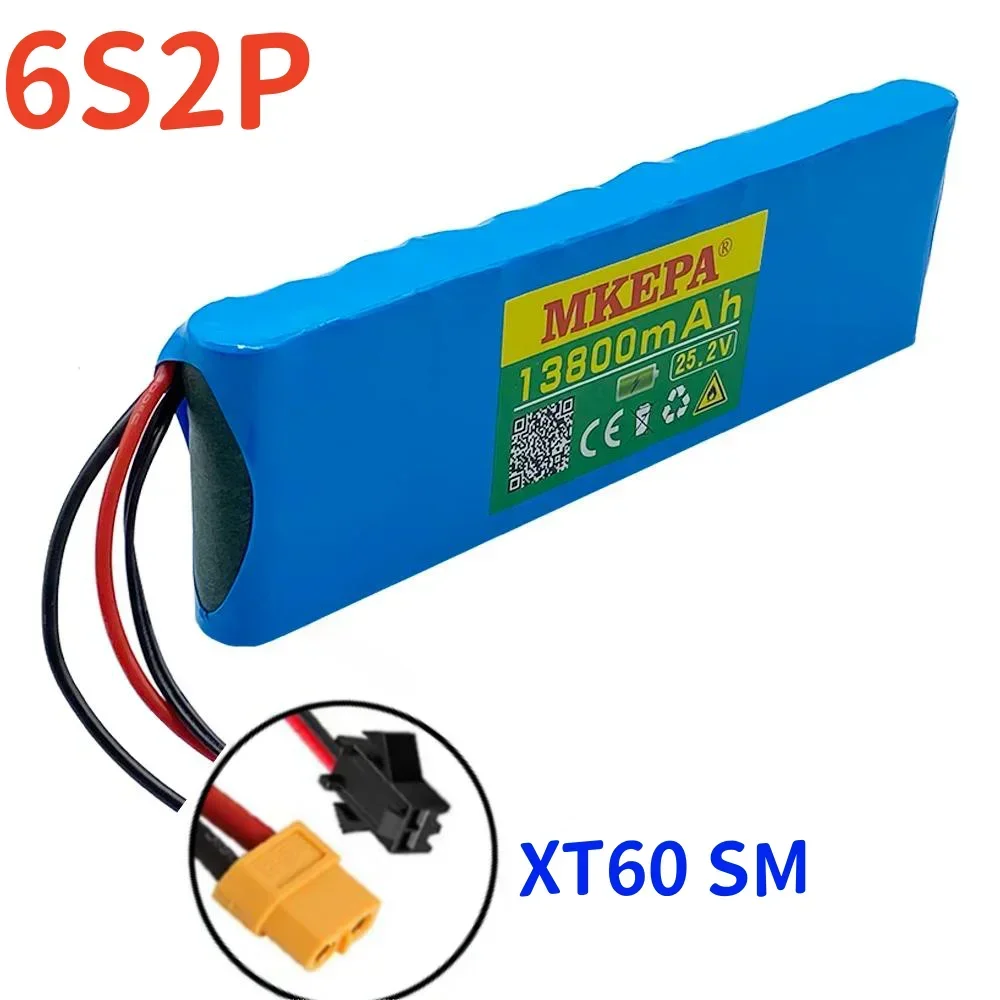 Bateria de íon de lítio 6s2p 25.2V13.8ah 18650 24V 13800mAh bateria de íon de lítio, adequada para baterias de bicicleta/scooter: CÉU AZUL