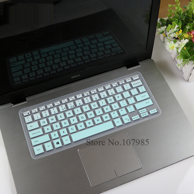 Silicone toetsenbord cover skin Voor DELL XPS 15 XPS15-9550 9560 9570 15MF Pro 5578 7558 7568 7569 7572 15W /WR Vostro 15 5568 7568: Gradual skyblue